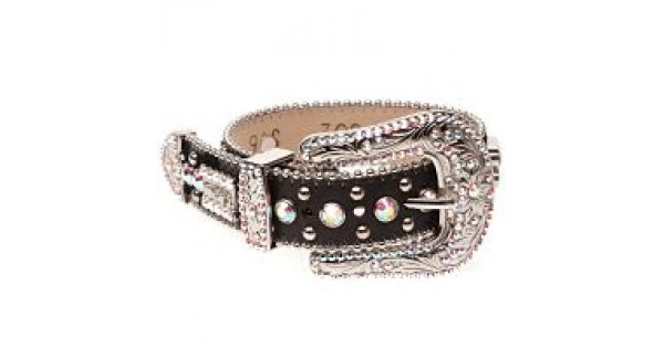 BB Simon Dog Collar - Black with Large Buckle and Crystals