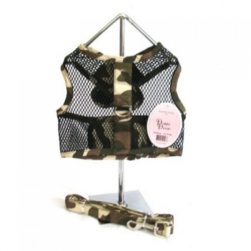 Camouflage Netted Harness w/Leash