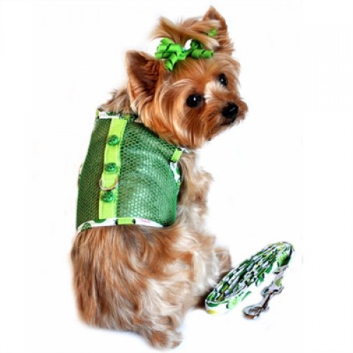 Green Lady Bug Cool Mesh Harness and Leash