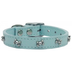 Leather Dog Collar with Silver Hearts, Bones or Paws - several color choices!