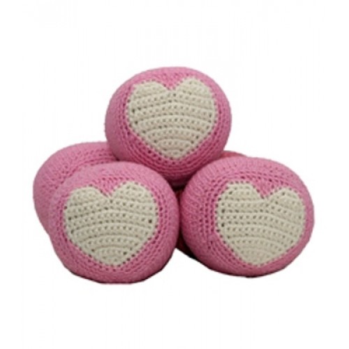 Pink Ball - The Original, 100% Organic Cotton Hand-Knit Dental Dog Toy